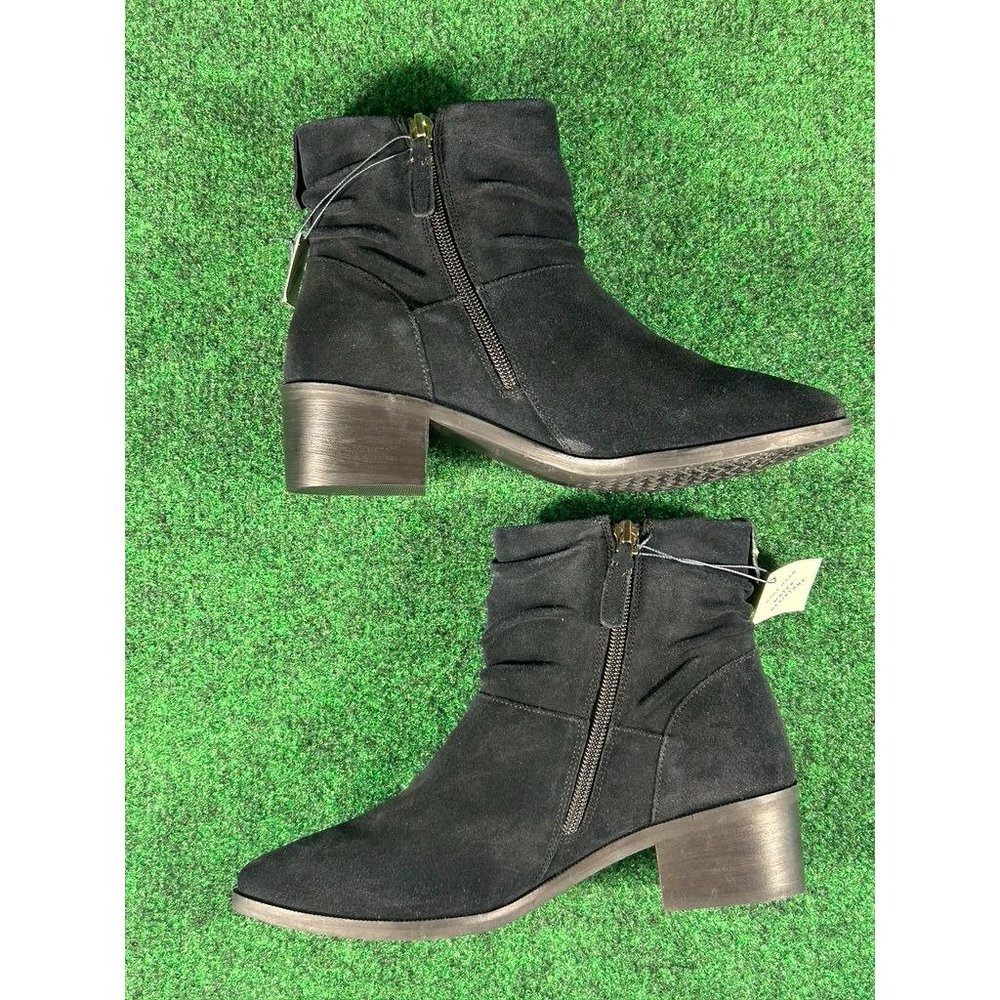 Cole‎ Haan Black Suede Side Zip Ankle Boots Booties Women's Size 6 B - Picture 7 of 10